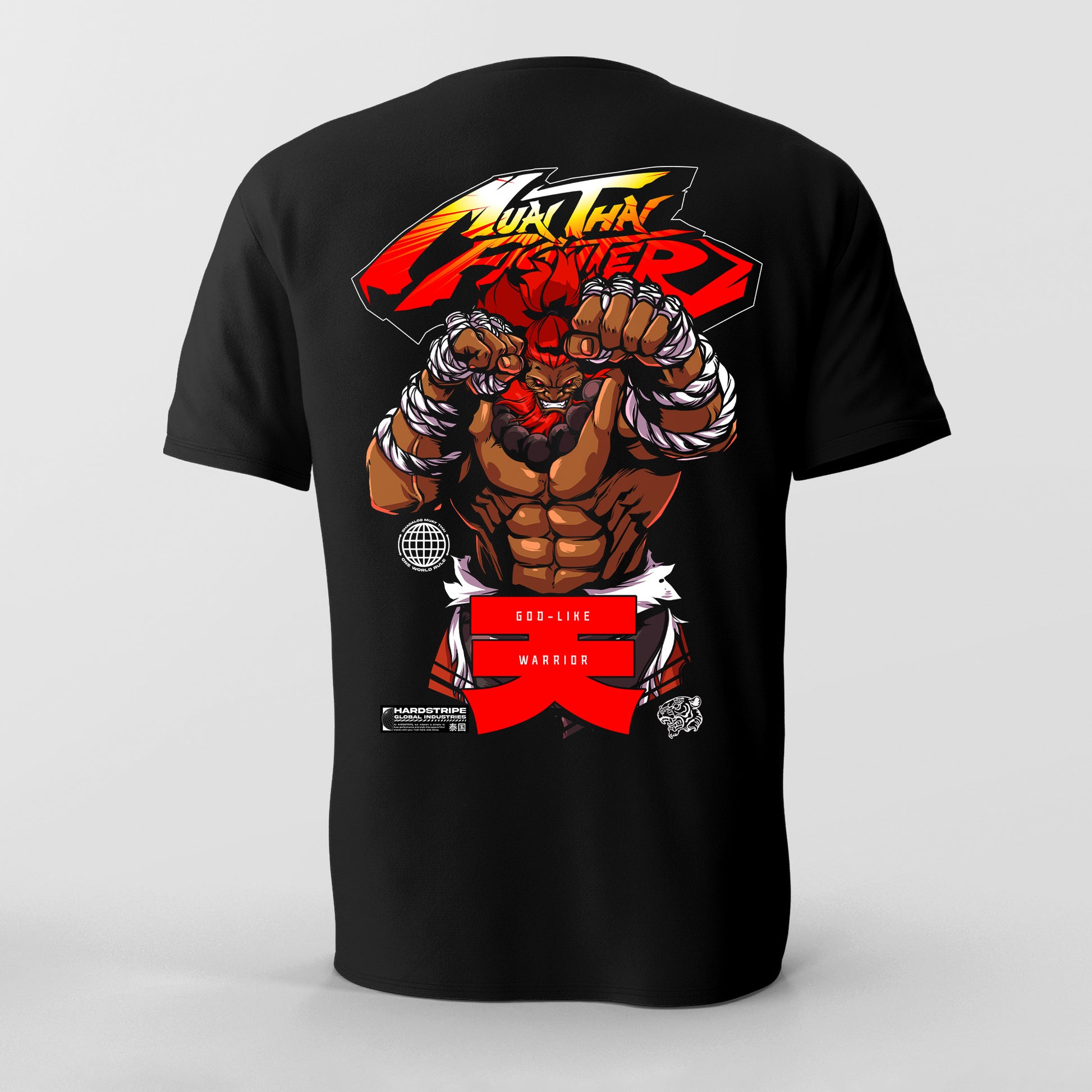 Black T-Shirt with Streetfighter Akuma on the back. Muay Thai shirt