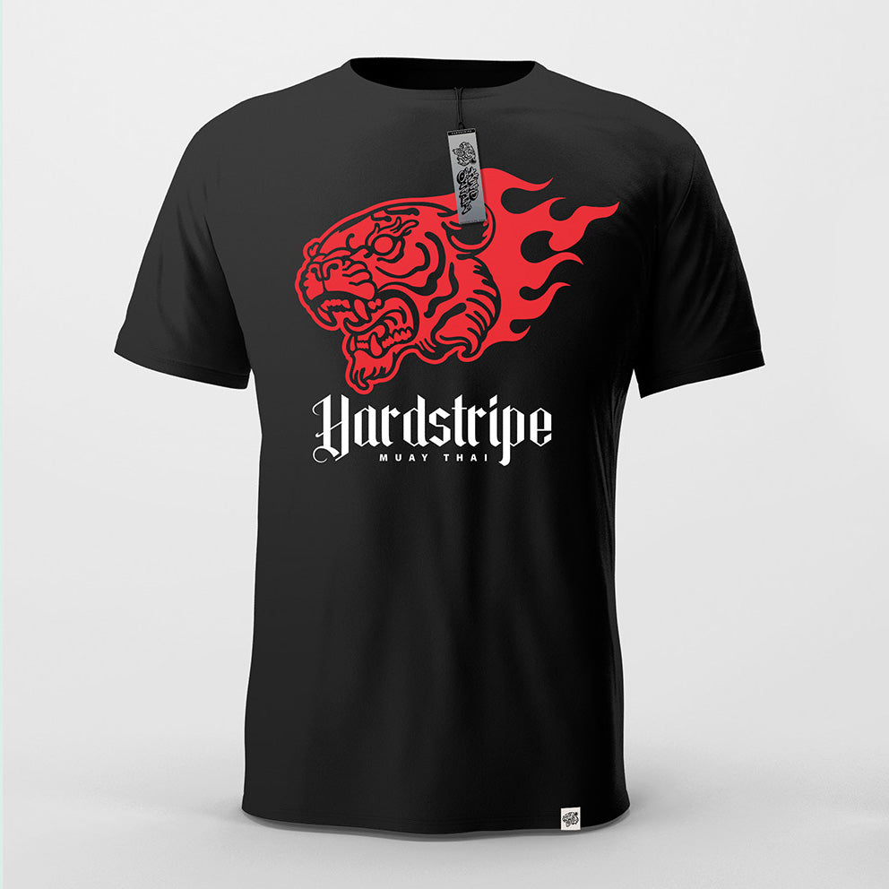 HardStripe Flaming Tiger Muay Thai T-Shirt - Athletic Fit Graphic Tee