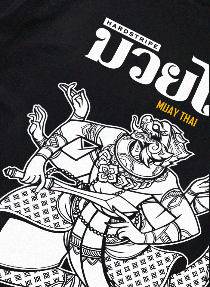 Black t-shirt with white graphic design and text on a black background