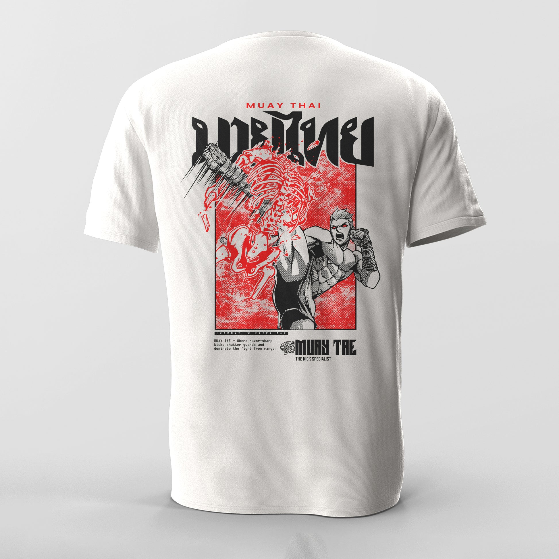 Muay Thai kick Shirt on white T-Shirt