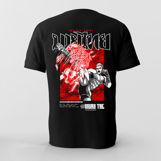 Muay Thai kick Shirt on black T-Shirt