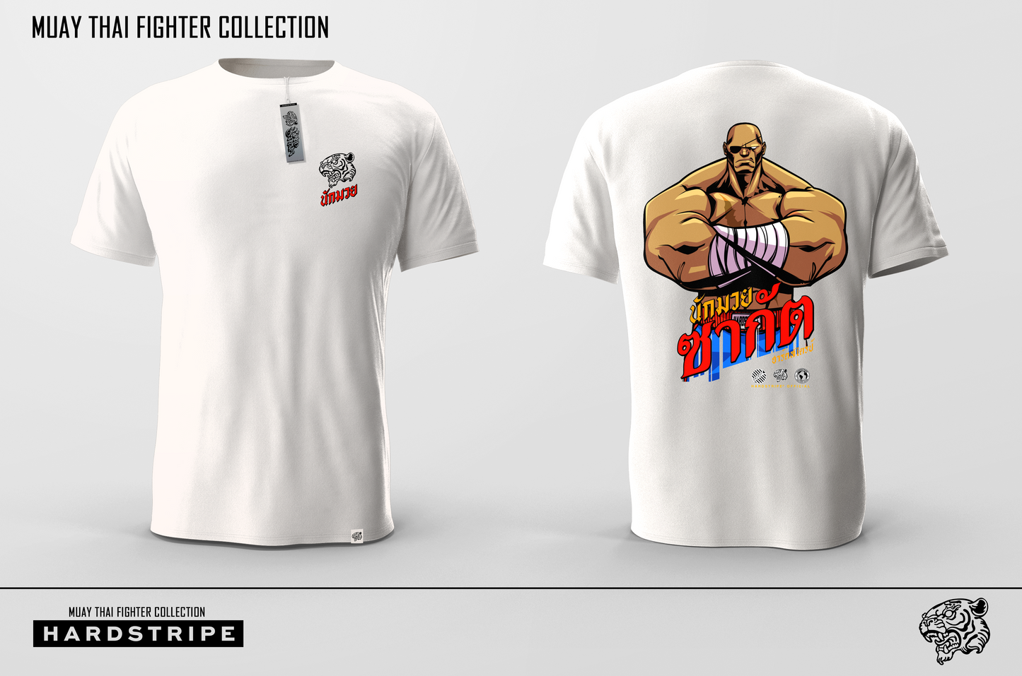 Athletic Fit Muay Thai T-Shirt - Muay Thai Fighter Hardstripe
