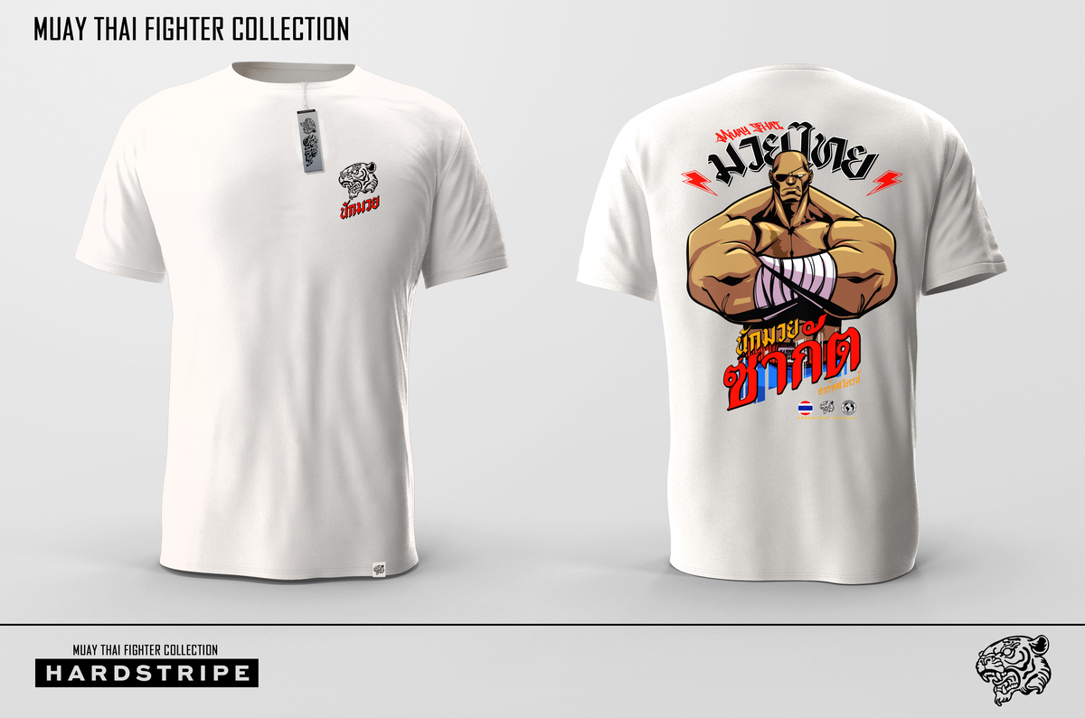Athletic Fit Muay Thai T-Shirt - Muay Thai Fighter Hardstripe